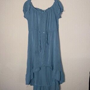 peasant praire baby doll ruffle high low small women’s dress button